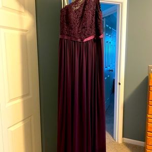 Purple Bridesmaids dress from David’s Bridal.